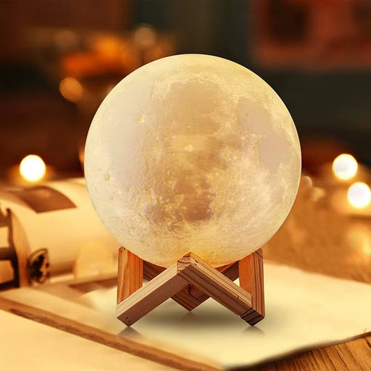 20cm 3D Moon LED Night Light – Touch Control