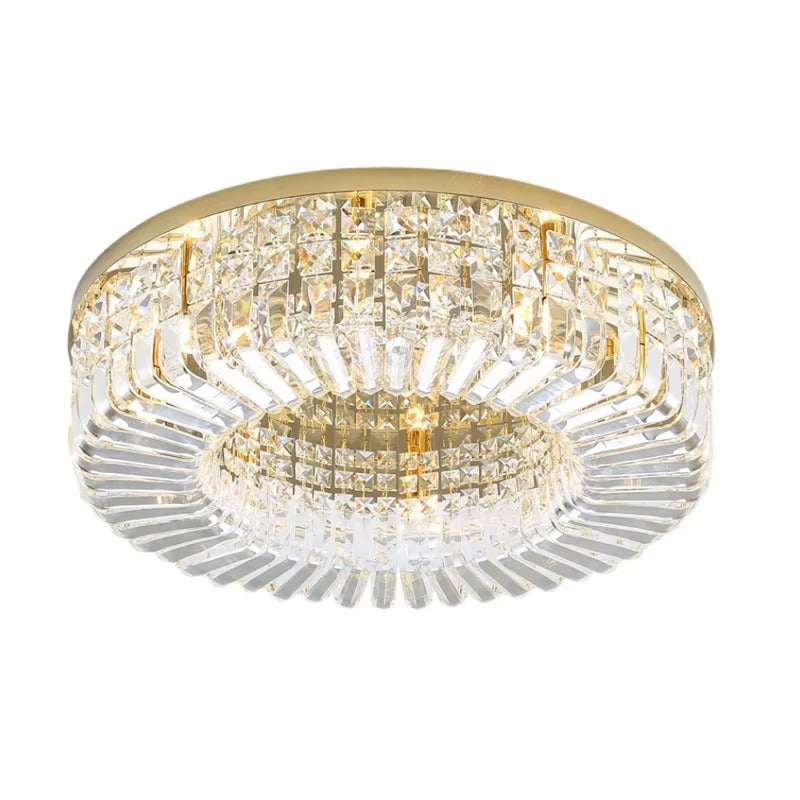 Gold K9 Crystal Round LED Ceiling Light