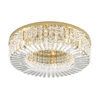 Gold K9 Crystal Round LED Ceiling Light