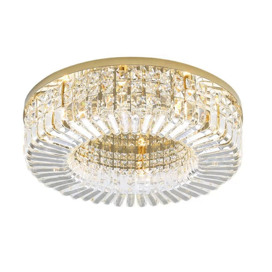 Gold K9 Crystal Round LED Ceiling Light