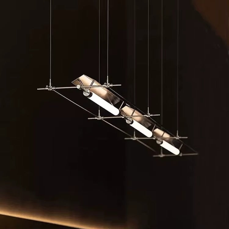 Rectangle Gold LED Pendant Light – Large Long Modern Chandelier