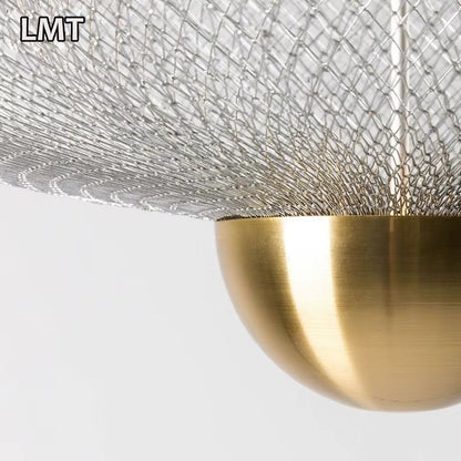 Iron Mesh Metal Pendant Light – Modern Luxury LED Chandelier