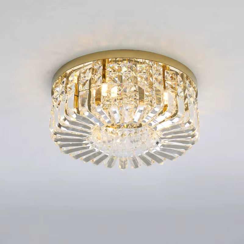 Gold K9 Crystal Round LED Ceiling Light