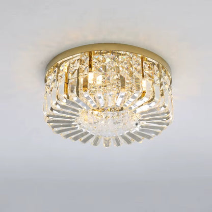Gold K9 Crystal Round LED Ceiling Light
