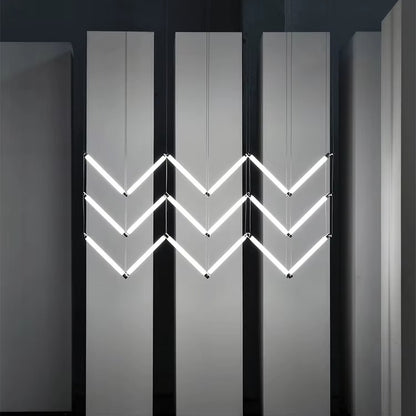 Rectangle Gold LED Pendant Light – Large Long Modern Chandelier