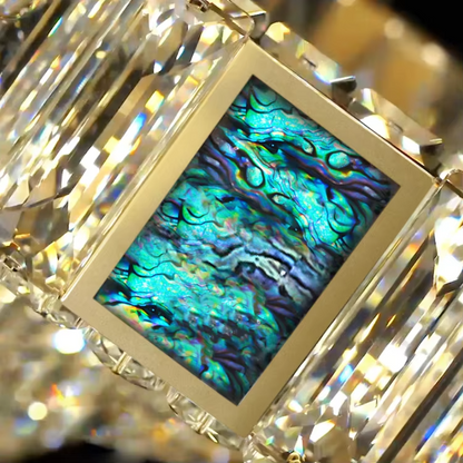 Gold K9 Crystal Round LED Ceiling Chandelier