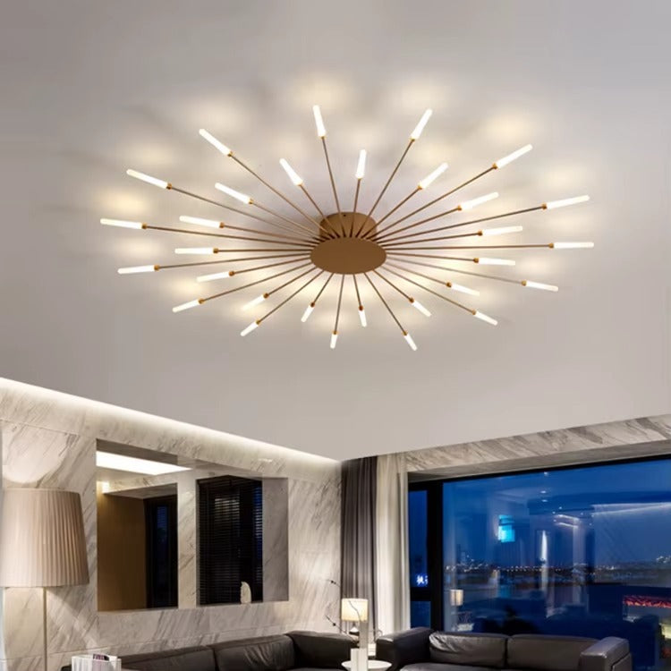 Gold Fireworks Metal Ceiling Chandelier