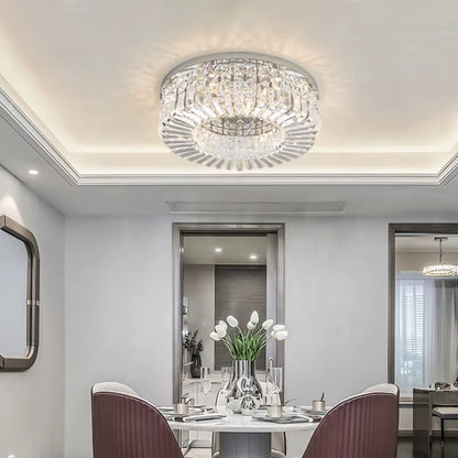 Gold K9 Crystal Round LED Ceiling Light