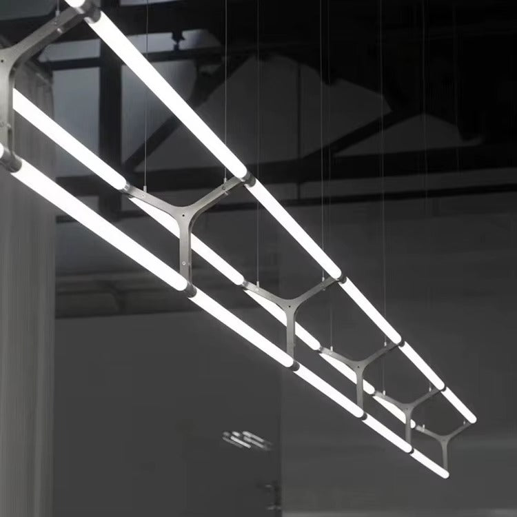 Rectangle Gold LED Pendant Light – Large Long Modern Chandelier