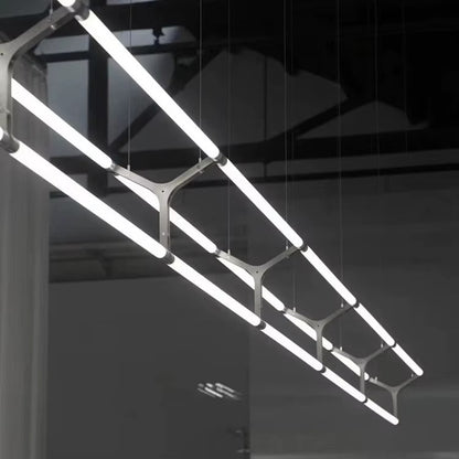 Rectangle Gold LED Pendant Light – Large Long Modern Chandelier