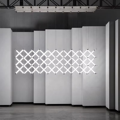 Rectangle Chrome LED Pendant Light – Large Long Modern Chandelier