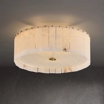 Marble & Gold Round Flush Mount Ceiling Light