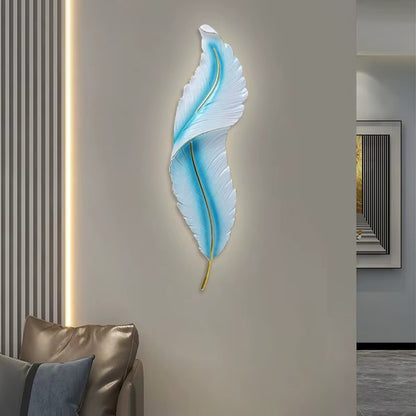 Feather Design White & Gold LED Wall Lamp