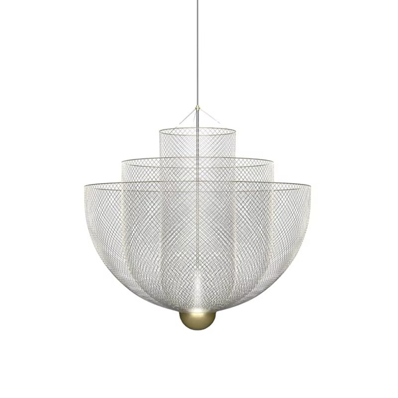 Iron Mesh Metal Pendant Light – Modern Luxury LED Chandelier