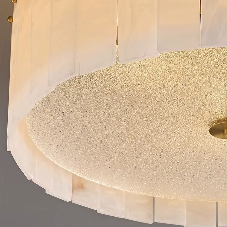 Marble & Gold Round Flush Mount Ceiling Light